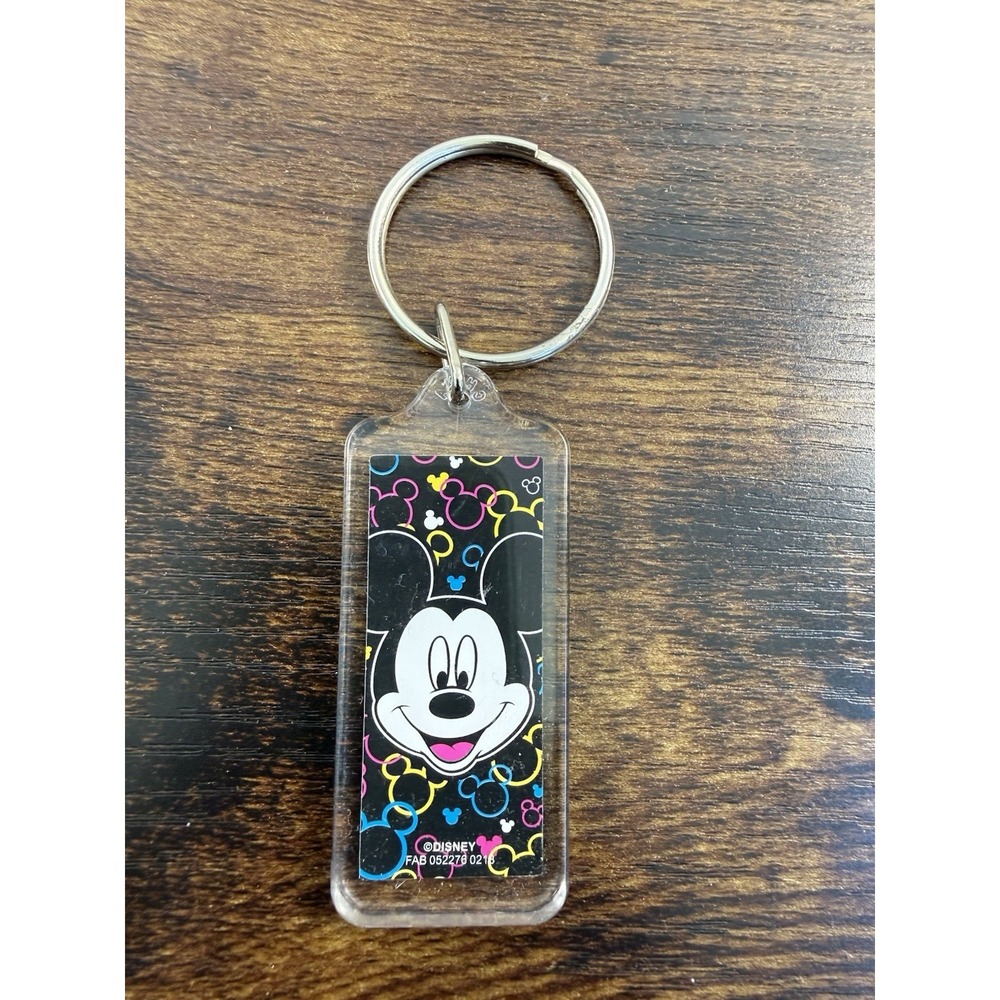 Disney Mickey Mouse Keychain Acrylic Key Ring Colorful Mickey Icons‎ Souvenir